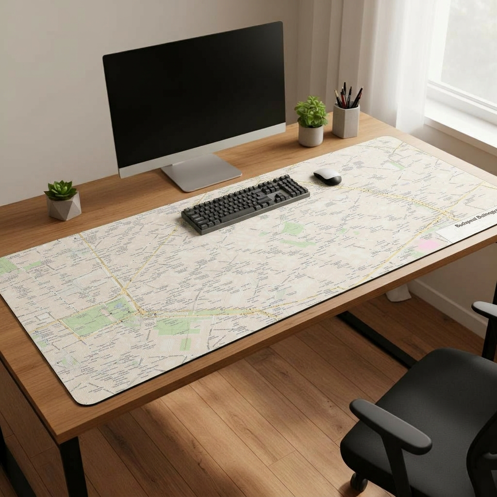 XXL desk mat / egérpad Budapest belváros térképpel